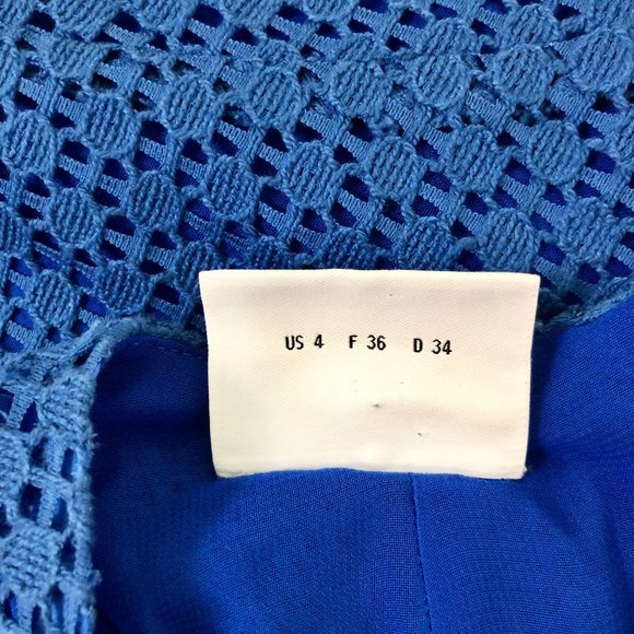 Akris Punto Blue Sleeveless Eyelet Lace Dress - 4 - Picture 6 of 11